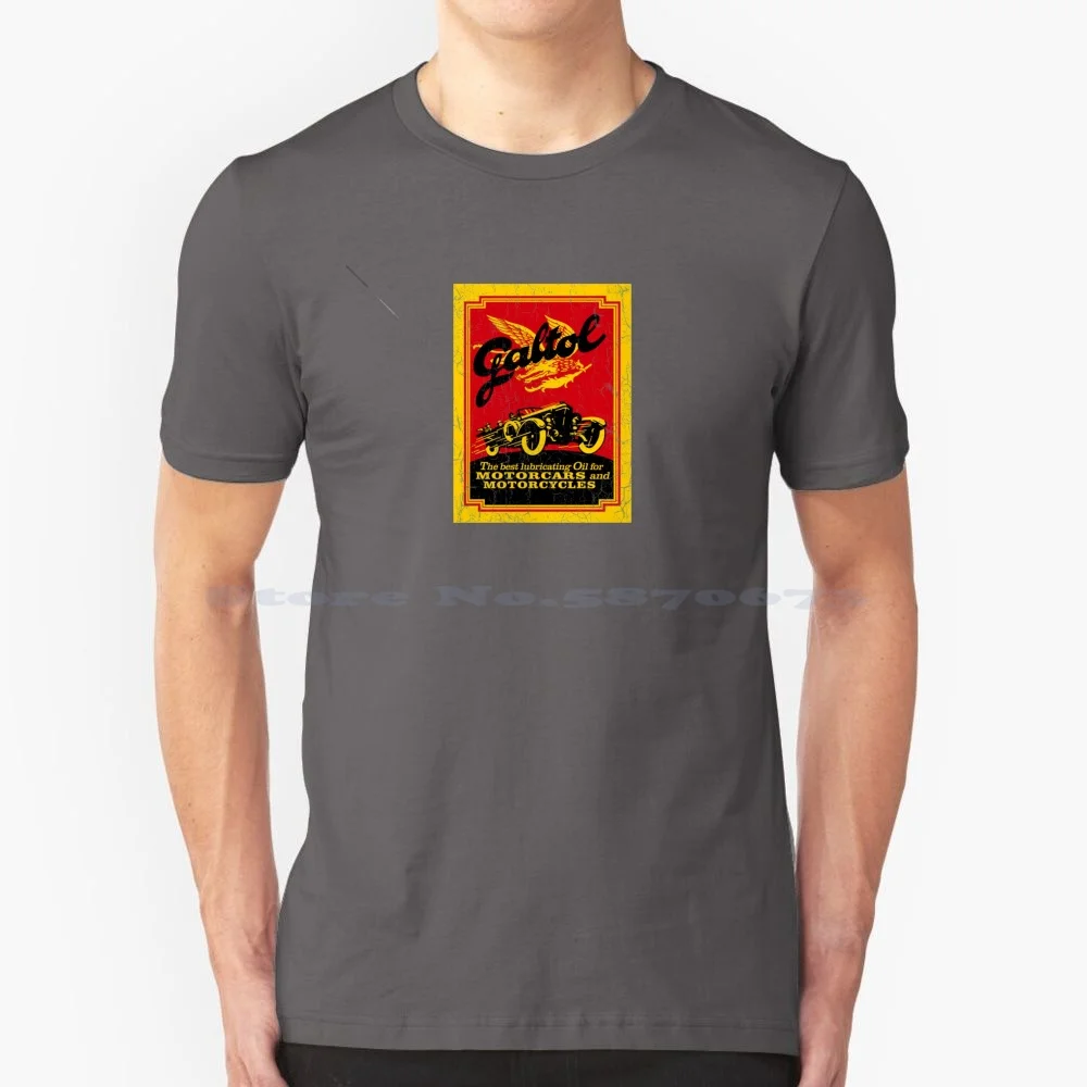 Galtol Motor Oil T Shirt 100% Cotton Tee Petroliana Gasolene Gasoline Transportation Advertising Automotive Petroleum Octane