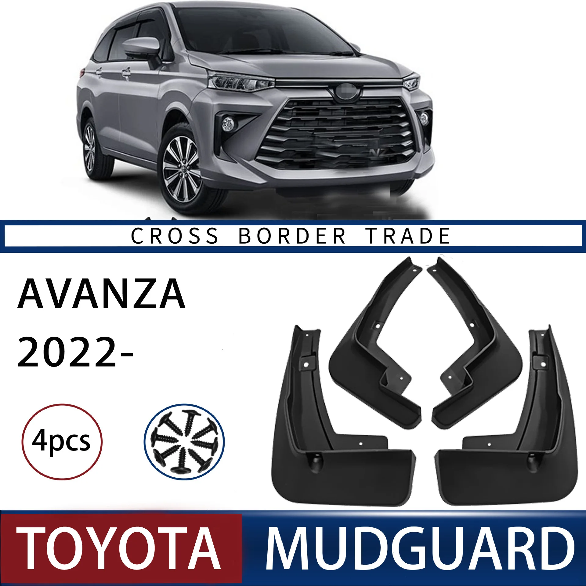 

FOR Toyota avanza 2022 12-21 Car Molded Mud Flaps Splash Guards Mudguards Front Rear Styling Front Rear Car Accessories