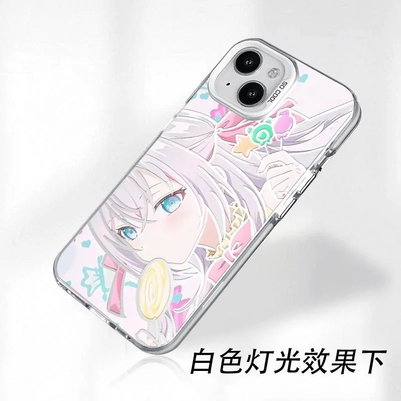 أنيمي فتاة أليسا زميل جراب هاتف آيفون 11 12 13 14 15 16 17 برو ماكس زائد الهواء البسيطة أليها يخفي غطاءها الروسية #4