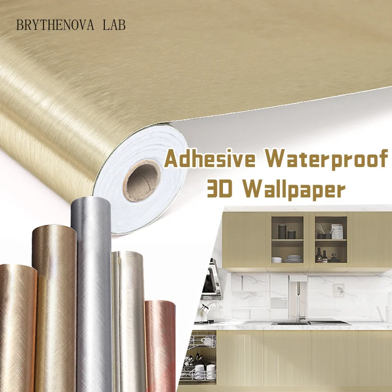 Refrigerator Door Sticker Self Adhesive Waterproof Wallpaper Metallic Fridge Color Door Room Kitchen Cabinet Renovation Sticker