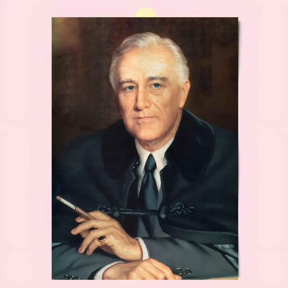Historical President F-Franklin Delano Roosevelt Poster Fashion Art Removable Wall Poster Home Accent for Bedroom & Dorm