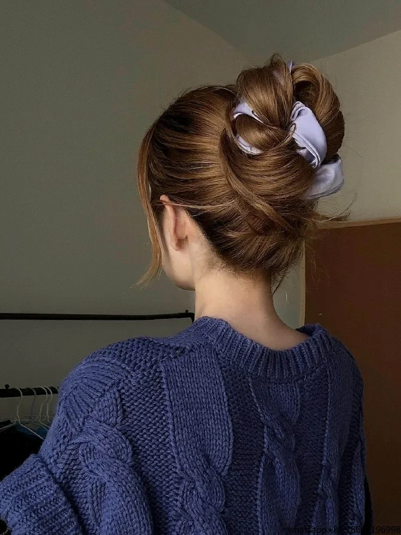 The Bud Head Is Done in Ten Seconds, I'm Serious! French Satin Large Intestine Hair Band Retro High-end Hair Accessories