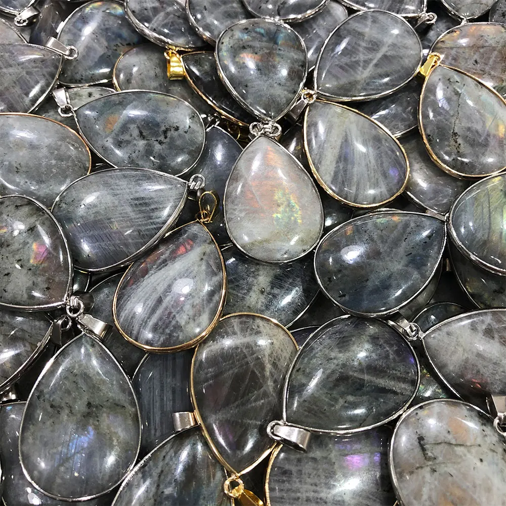 

1pc Labradorite Teardrop Natural Stone Gemstone Minerals Water Drop Quartz Crystals Crystal Stones Reiki Home Decoration Chakra