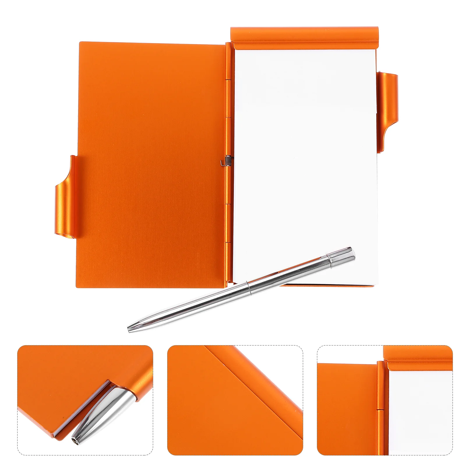 Imagem -04 - Notebook Clamshell Portátil com Caneta Suporte de Metal Elegante Multicolor Mini Pocket Notepad Papel Pequeno Office Tearable Notebook