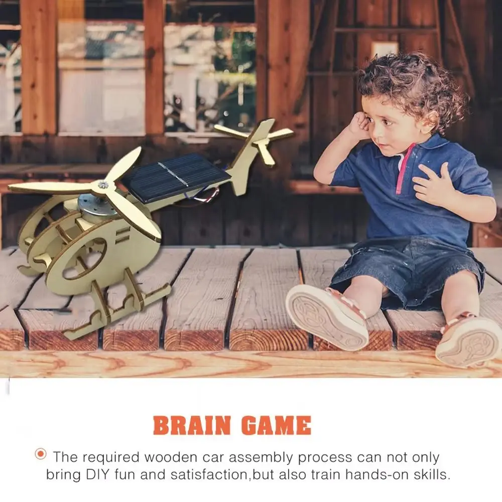 

Mini Solar-powered Helicopter Building Wooden Plane Airplane Model Experiment Model DIY Assembly Science Education Model