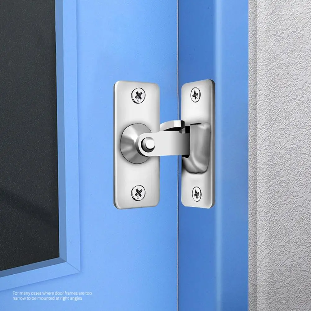 Door Lock 90 Degree Door Latch Bolt Steel Hook Latch Window Cabinet Locks Right Angle Sliding Gate Lock Hardware