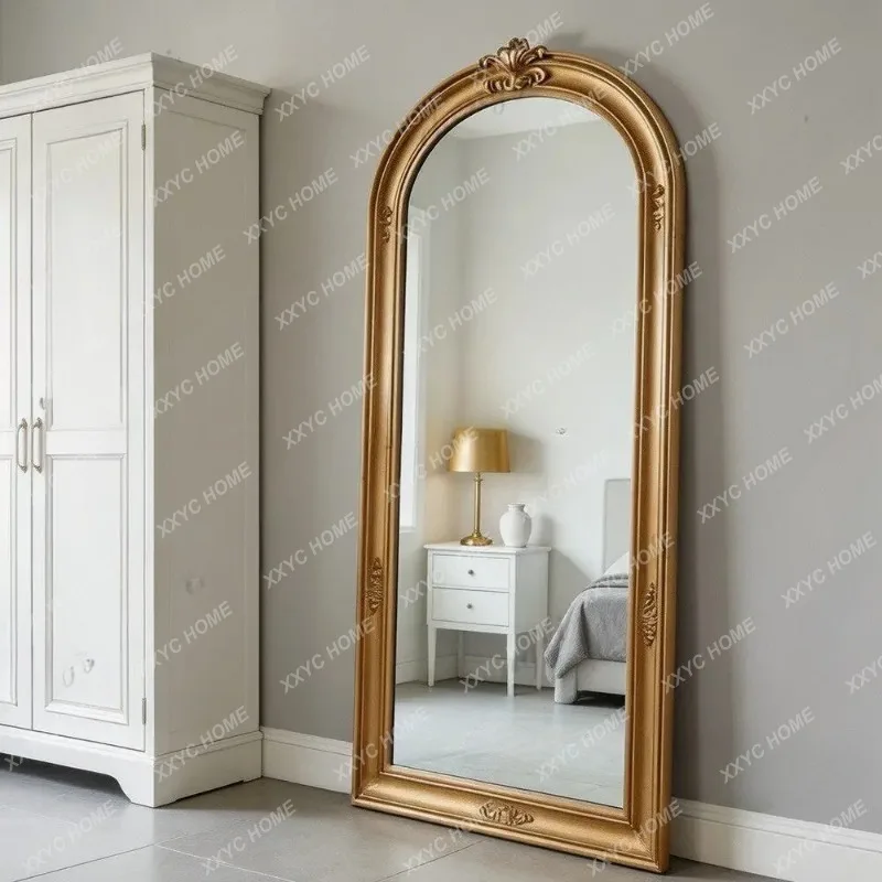 XX retro style carved cloakroom fitting mirror  style arched full-length mirror living room