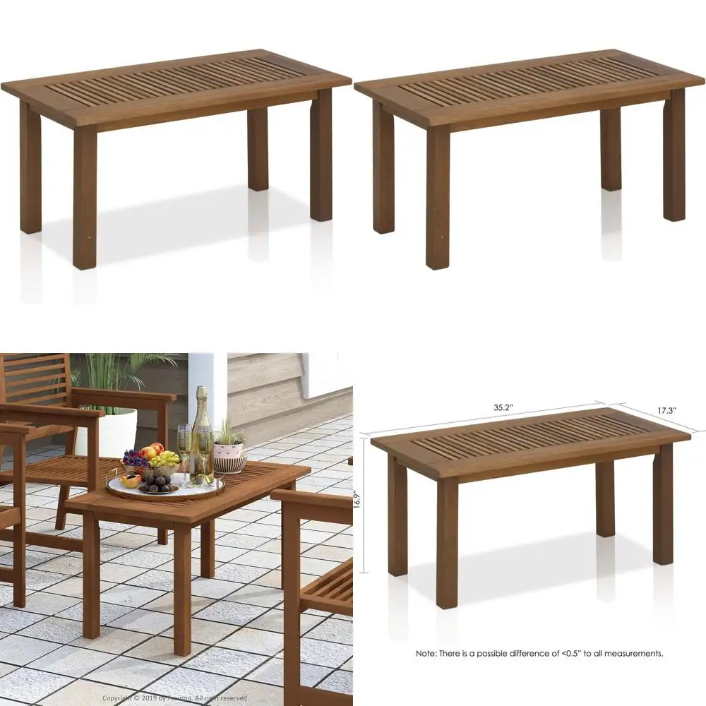

1-Tier Brown Teak Oil FG16504 Tioman Hardwood Outdoor Patio Coffee Table