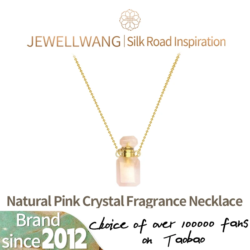 

JEWELLWANG Aroma Necklace, Natural Crystal Pendant, Openable Perfume Jewelry, Yoga Meditation Necklace, Birthday Gift