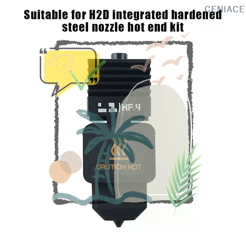 H2d Hotend Highflow For Bambu Lab, Hardened Steel High Quality Hot End For H2d 3D Printer Part