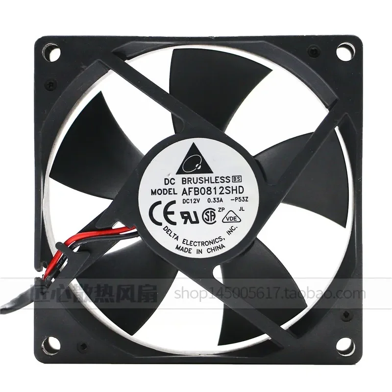 Original Delta 8020 Dual Ball 8CM Chassis Power Supply Fan for 12V 0.33A AFB0812SHD