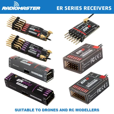 Radiomaster PWM 미니 수신기 ER4 ER6 ER6G ER6GV ER8 ER8G ER8GV 4-8CH CRSF ExpressLRS 2.4GHz 100mw RC 항공기 보트 카용