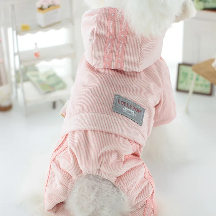 Pet Dog Sportswear Four Leg Cotton Jacket Outerwear Teddy Bear Poodle Cat Thick New Winter Clothing Dog Jumpsuit Puppy Clothes