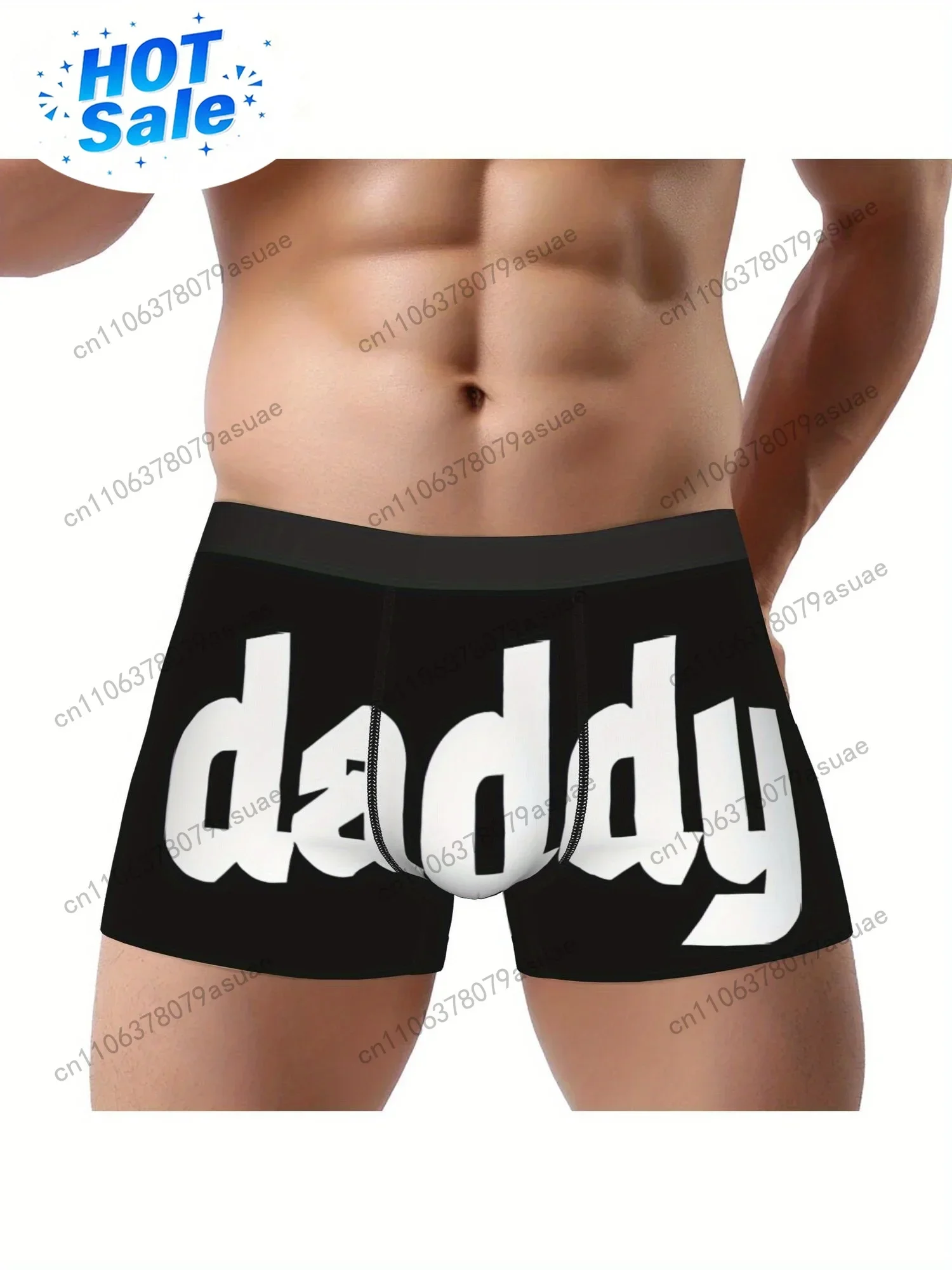1pc Daddy 1 Underpants Breathbale Panties Male Underwear Comfortable Shorts Boxer Briefs Black