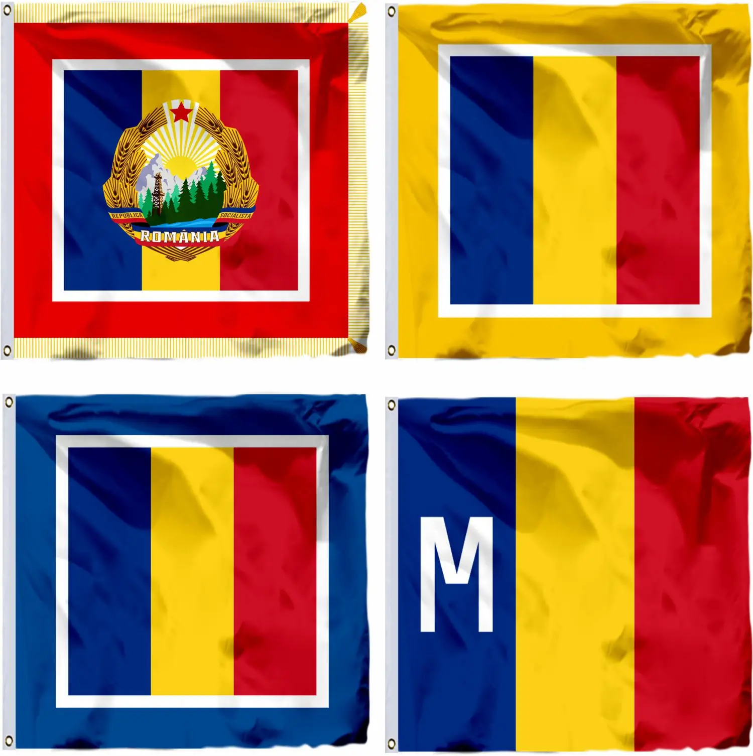 Romania President Flag 4X4FT Prime Minister 120x120cm RO Minister of National Defence Banner 21X21CM