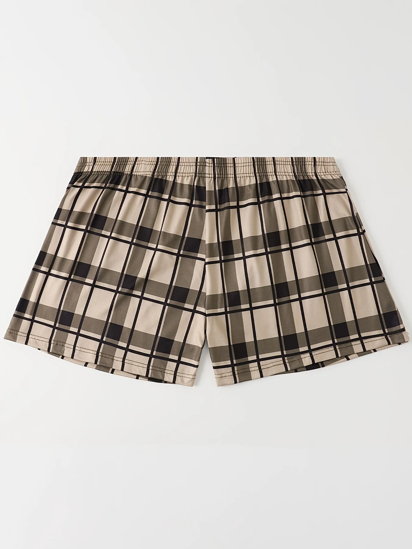 3Pcs Random men's long boxer shorts with random checkered print comfortable breathable and soft fabric suitable for all seasons.