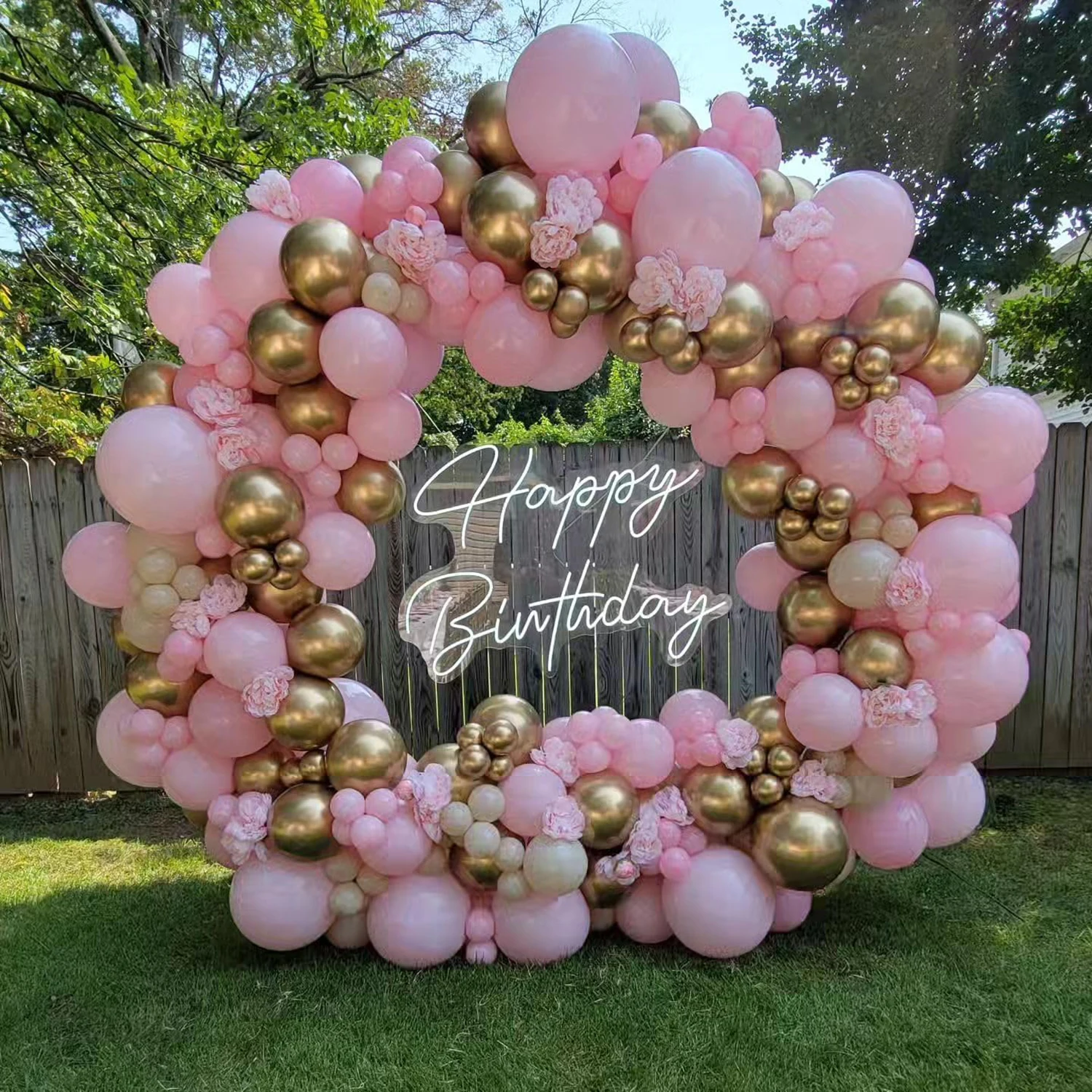 مجموعة بالونات لاتكس من اللاتكس باللون الأبيض والوردي والذهبي مكونة من 209 قطعة مناسبة لحفلات أعياد الميلاد وحفلات الزفاف وحفلات عيد الحب #1