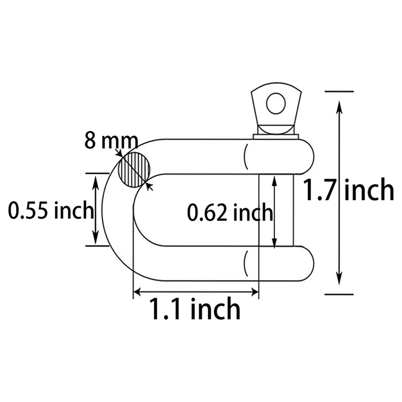 4 Pcs 5/16 Inch 8Mm Screw Pin Anchor Shackle 304 Stainless Steel D Ring Shackle For Wirerope Lifting, Ship Anchor