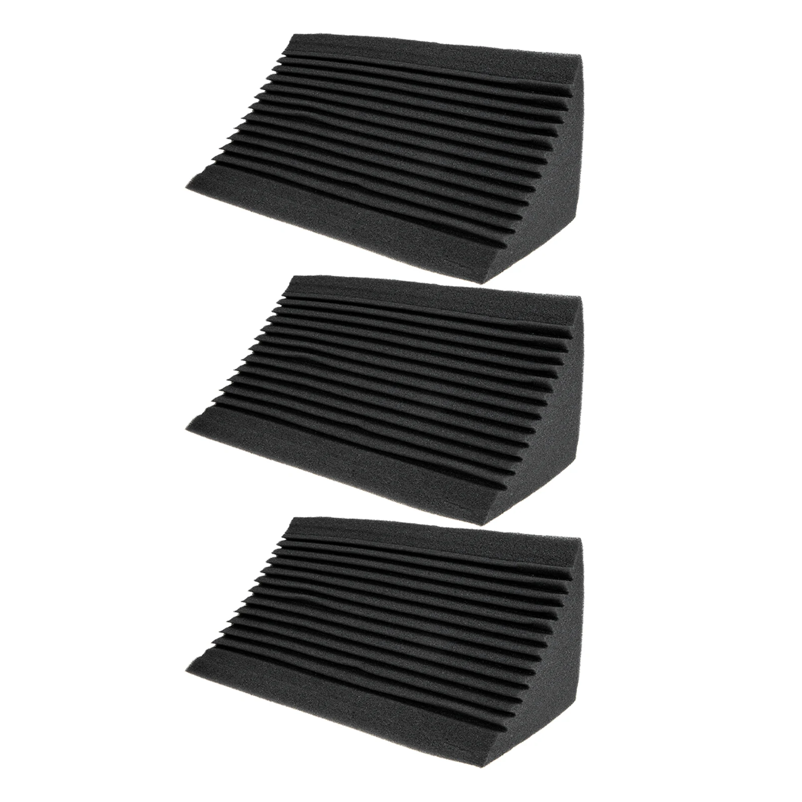 

3pcs Sound Insulation Foams Gear Shape Corner Bass Trap Acoustic Wall Wedge Panel For Studio Theater Sound Absorbing Material