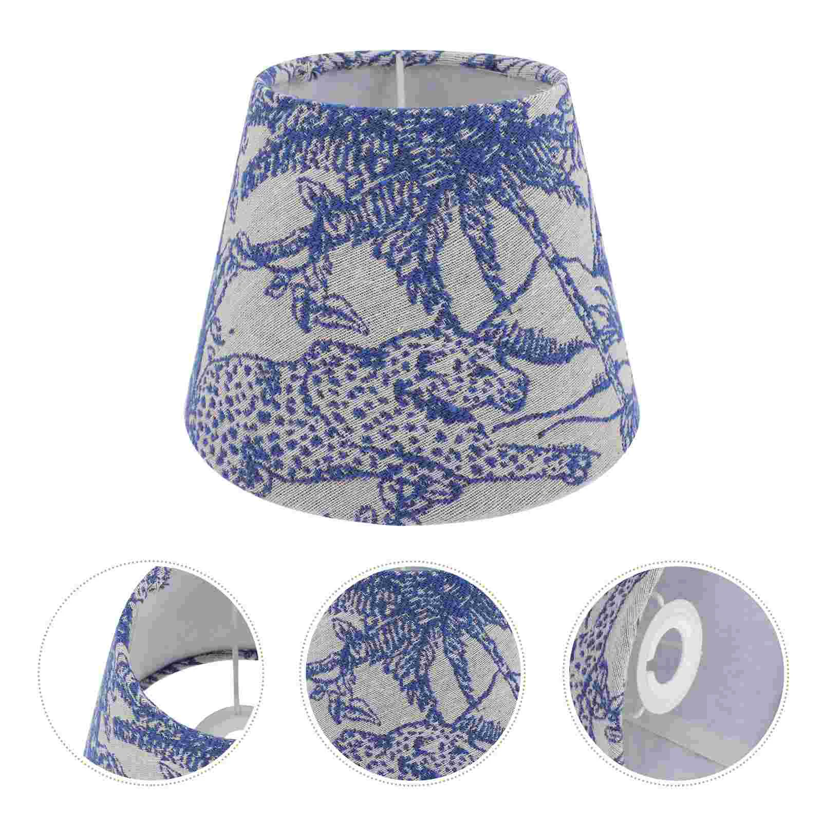 

Embroidered Fabric Lampshade Leopard Shades for Table Small Floral Pendant Light Tabletop Floor Cover Weave