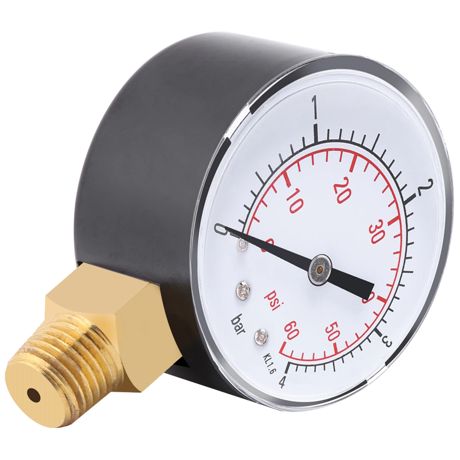 Oil Pressure Gauge Water Pressure Meter Pressure Gauge Mini Pressure Gauge For Fuel Air Oil Or Water 0-4bar / 0-60psi NPT