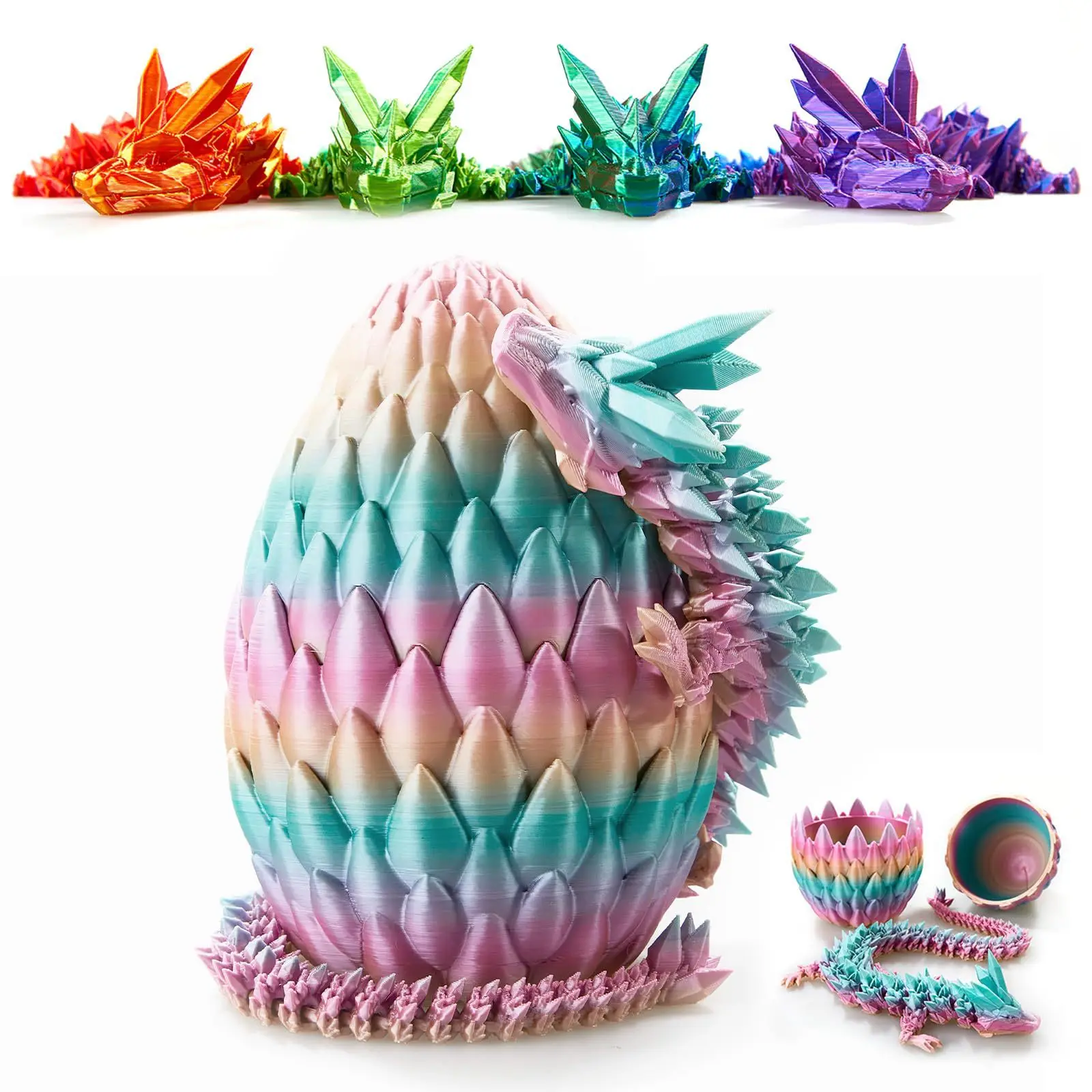 

Dragon Egg, Dragon Eggs with Dragon Inside, 12In Dragon Toy, 3D Printed Dragon Egg Fidget Toys, Dragon Easter Eggs