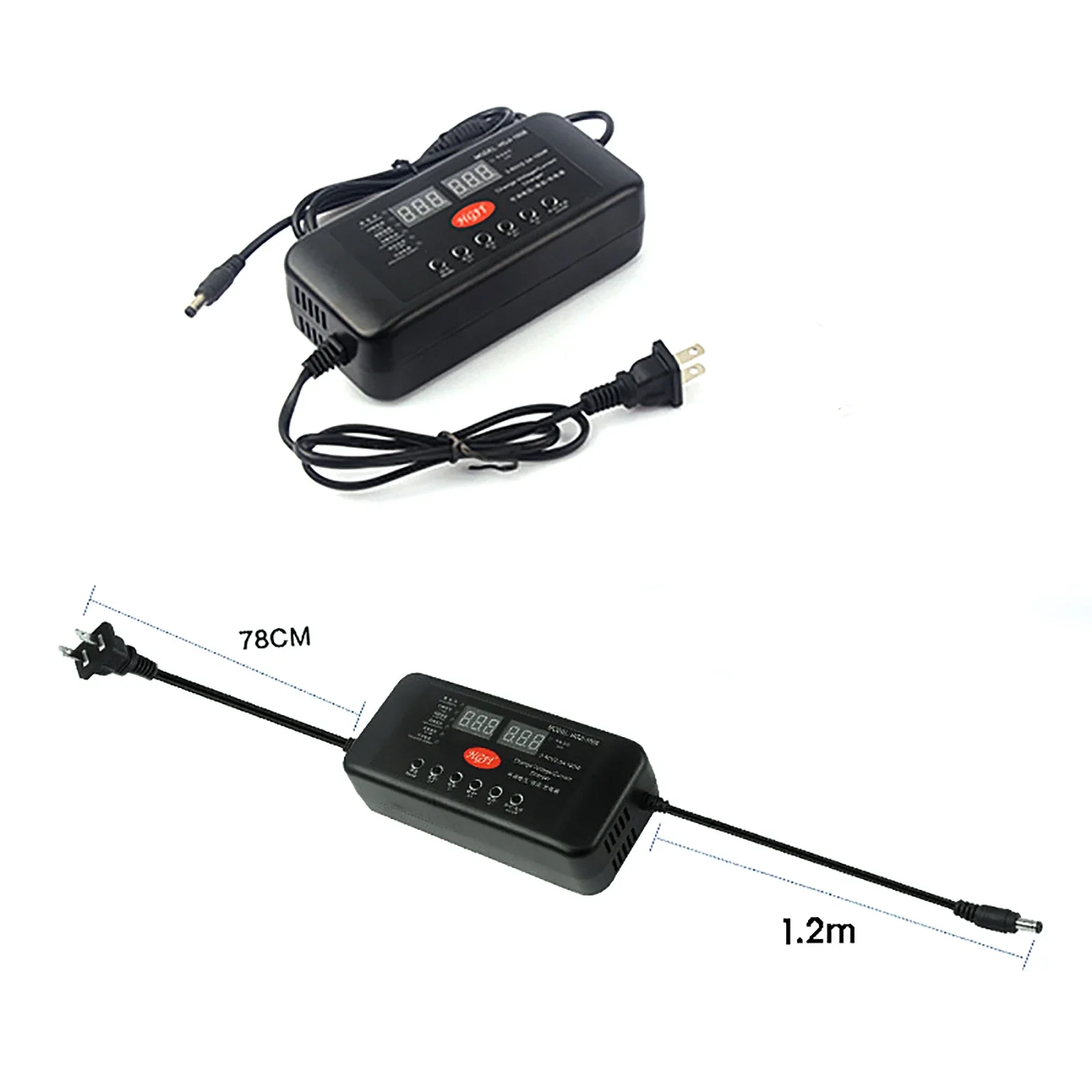 3V-60V 150W Adjustable Power Adapter Charger With Display Screen for Lithium / Li-ion Phosphate / lead acid Battery E-Vehicle