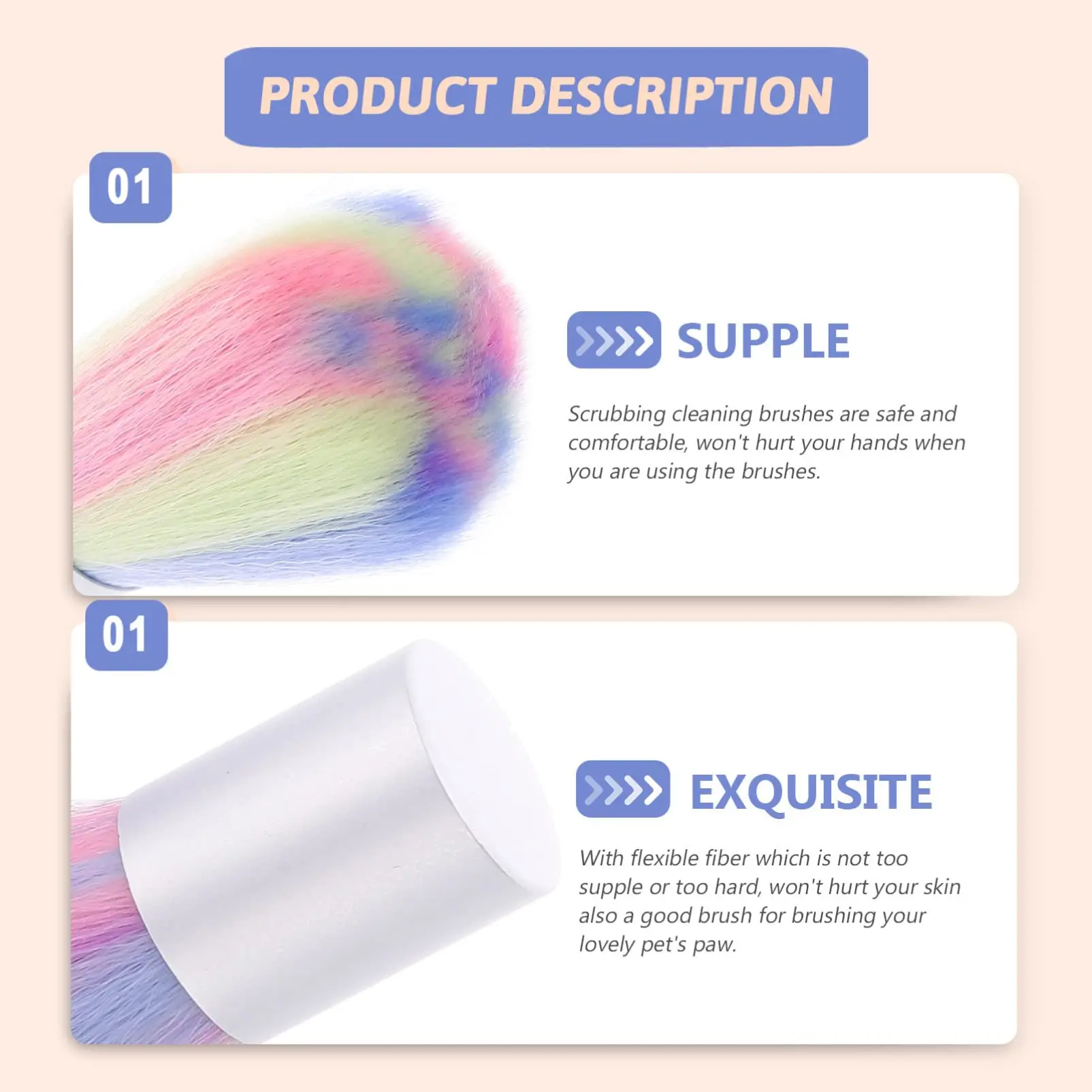 Yikoolin แปรงปัดฝุ่นหลากสี3ชิ้นสำหรับทำความสะอาดเล็บอะคริลิคสำหรับทำความสะอาดเล็บแปรงปัดฝุ่นประดิษฐ์แปรงปัดฝุ่น