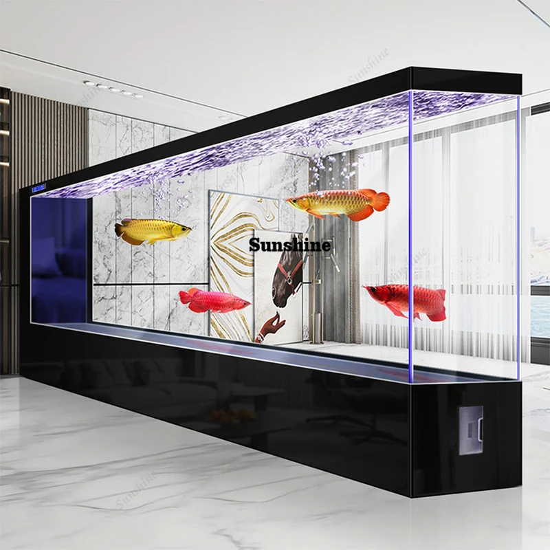 

Extra large Floor standing Fish Tank Giant Aquarium as Room Divider with Ultra clear Glass for Living Room
