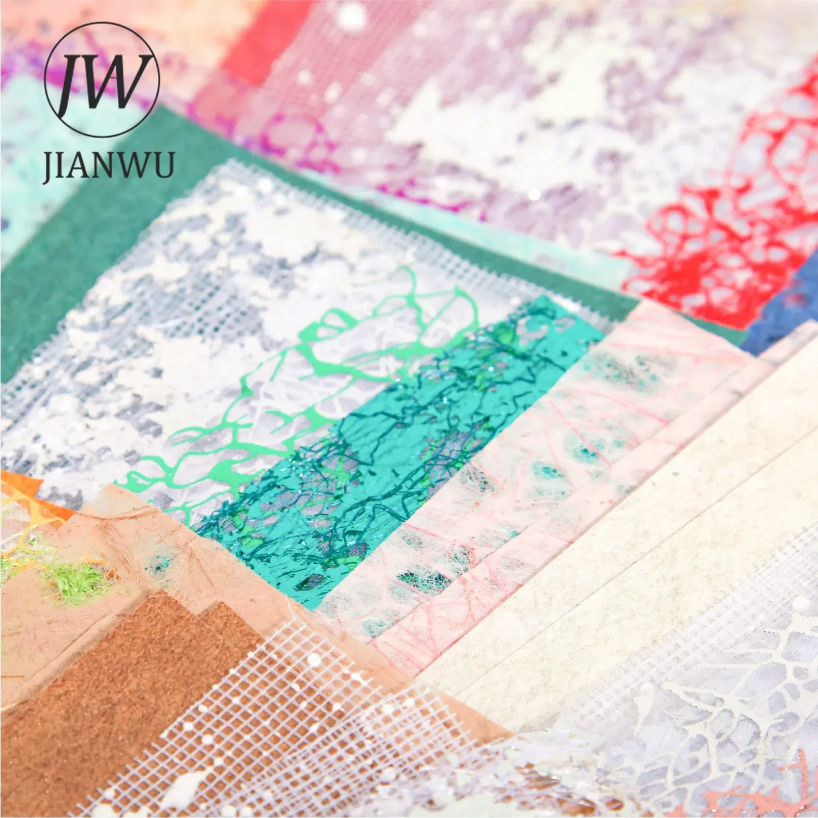 JIANWU Gold Foil Series Vintage Mesh Gird Collage Decor Material Paper Creative DIY Junk Journal Scrapbooking Stationery