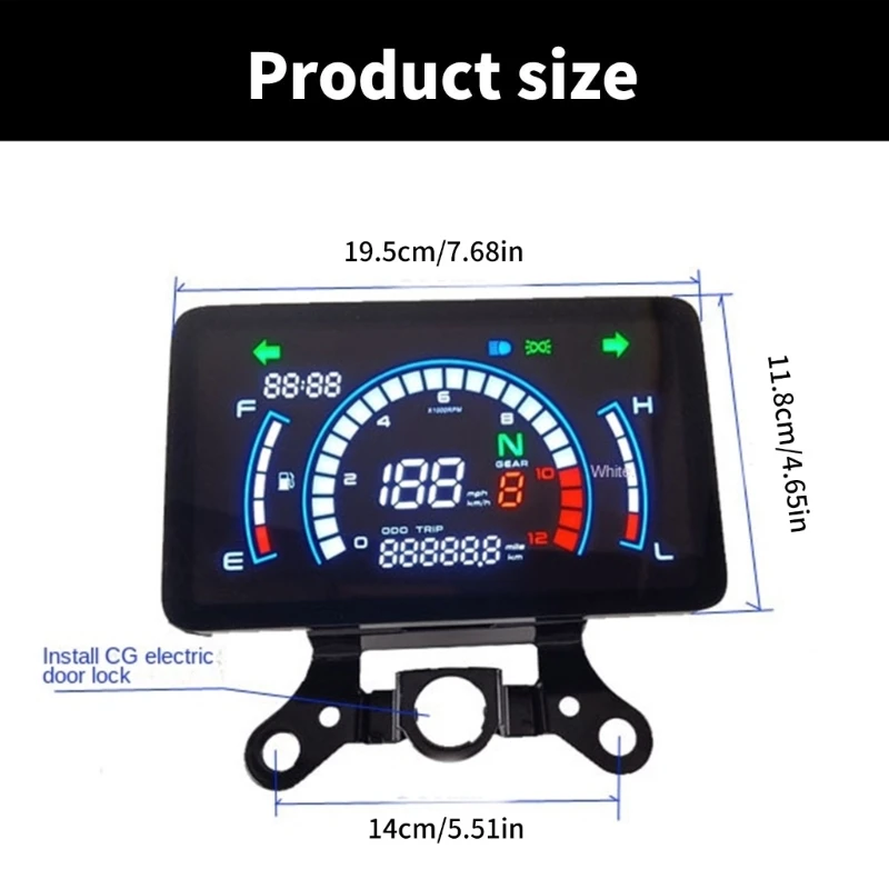 Цифровая приборная панель мотоцикла, 12 В, дисплей скорости и пробега для велосипеда CG125