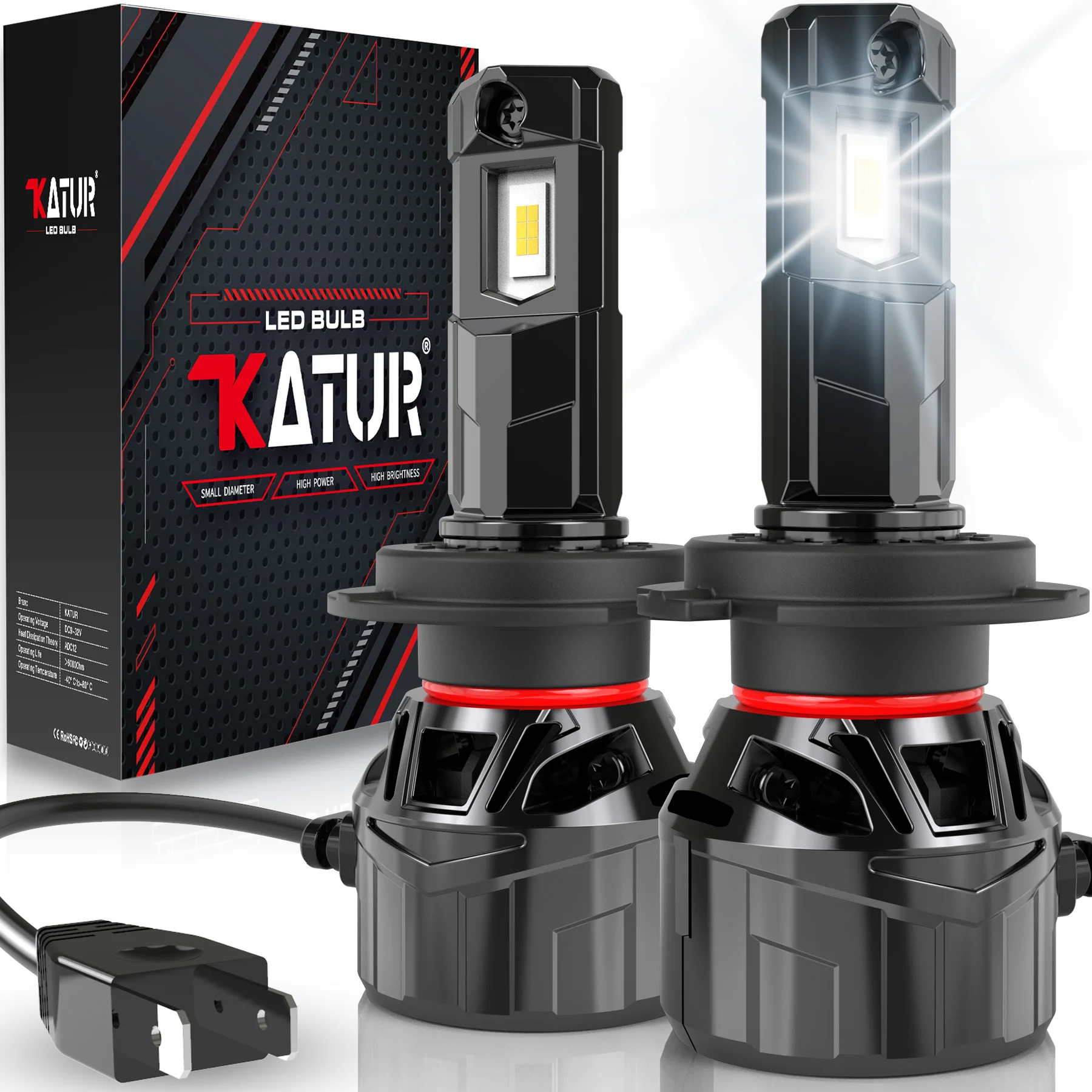 Katur 2x H4 H7 H8 H11 9005 9006 H9 HB3 HB4 HIR2 9012 LED Headlight Canbus 40000Lm LED Lamp Bulb Auto Headlamp 6000K Car Light