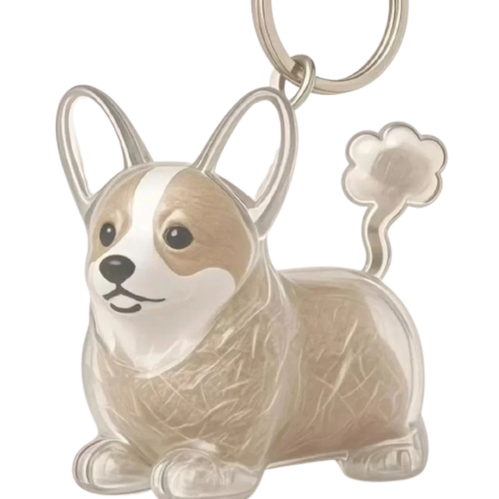 

Dog Shape Dog Hair Storage Box Hair Grooming Transparent Pet Hair Keychain Keyring Acrylic Puppy Pendants Jewelry Gift