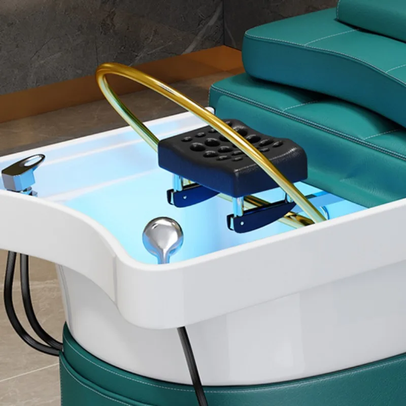 Massaggio HeadspaTable Acqua Capelli Spa Macchina Mobile Shampoo Bacino Sedia da salone Sedie per stilisti Soggiorno Lavaggio Letto in pelle