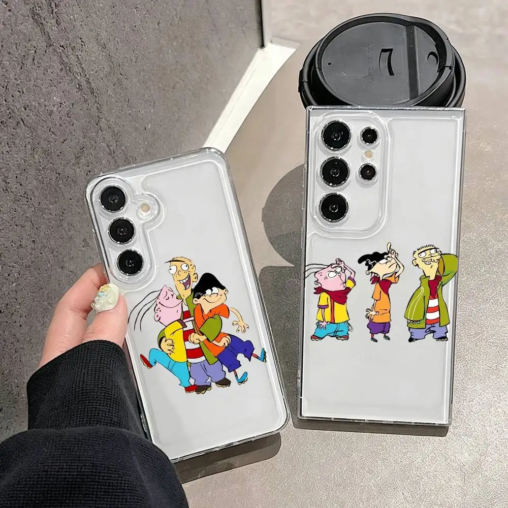 Funny Cartoon E-Ed Edd n Eddy  Phone Case For Samsung S25,S24,S21,S22,S23,S30,Ultra,S20,Plus,Fe,Note,10,9,5G Transparent Cover