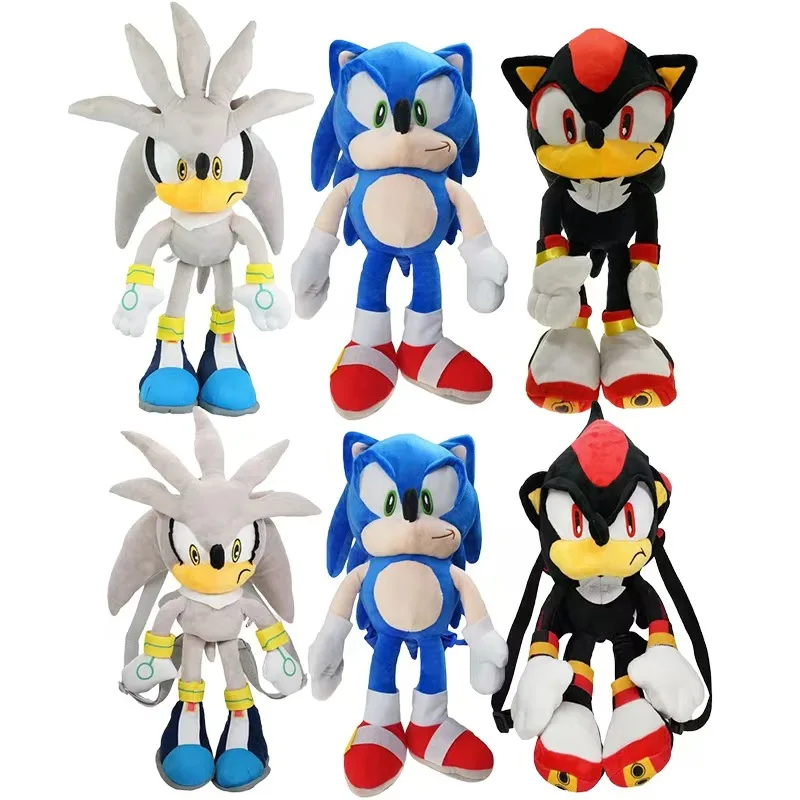 Nueva llegada mochila de felpa Super Sonic Anime Sonic Chao Te Chiffer mochila de doble hombro bolsa de pareja Cosplay Prop regalo