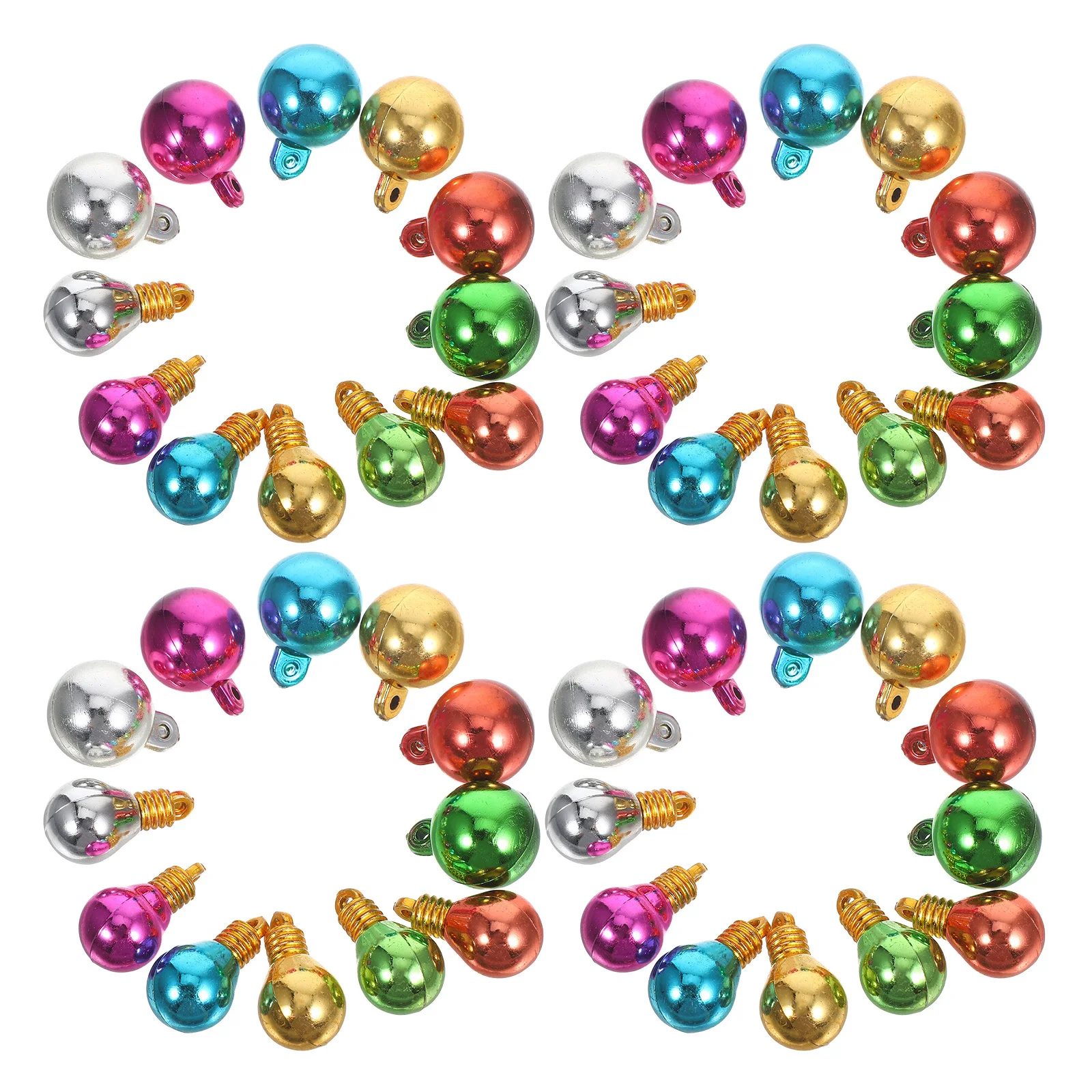 

100 Pcs Holiday Bulb Ornaments Colorful Plastic Christmas Decorations Mini Balls Decorative