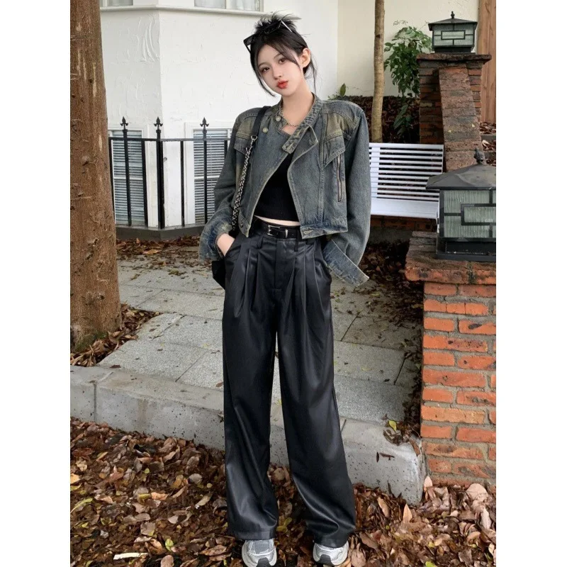 

Autumn Jackets Women Lining Couples Student Velvet Outcoat Popular Plaid Purple Handfeel Zippered Splicing Gothic College Sweet