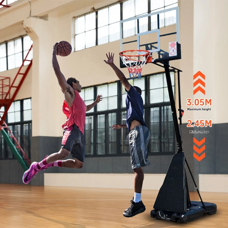 공장 공급 조절 가능한 44인치 백보드 농구대 5피트-10피트 실내/실외 금속 림 청소년 및 성인용