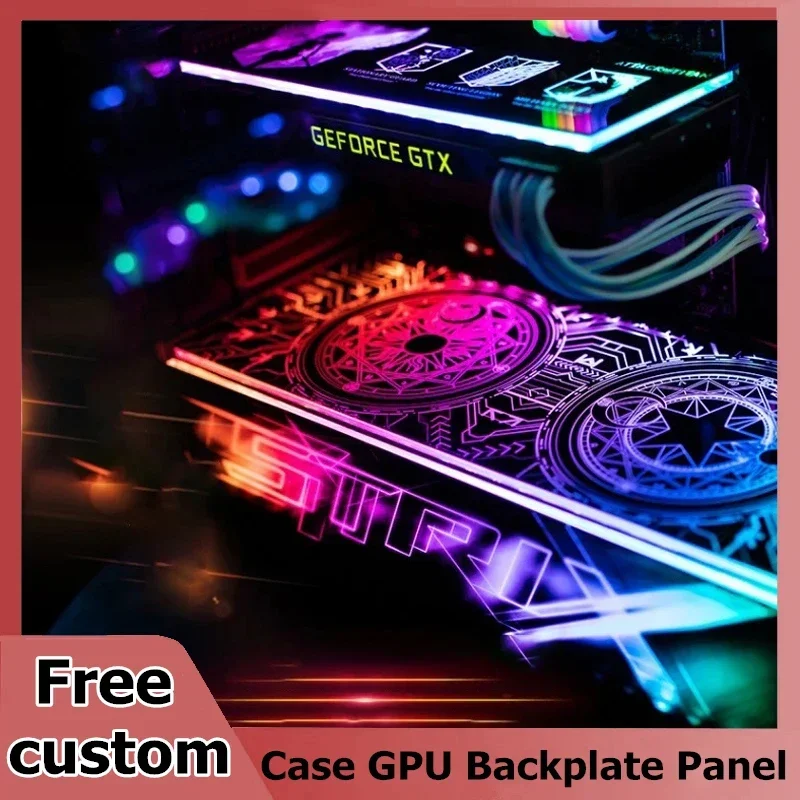 DIY RGB Lighting Panel For PC Case Decoration,VGA Backplate Side Board Symphony A-RGB Colorful RGB AURA SYNC MOD Water cooling