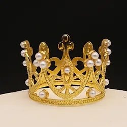 Mini Crown Decoration Princess Topper Pearl Tiara Children Hair Ornaments for Wedding Birthday Party Decoration Cute Decor