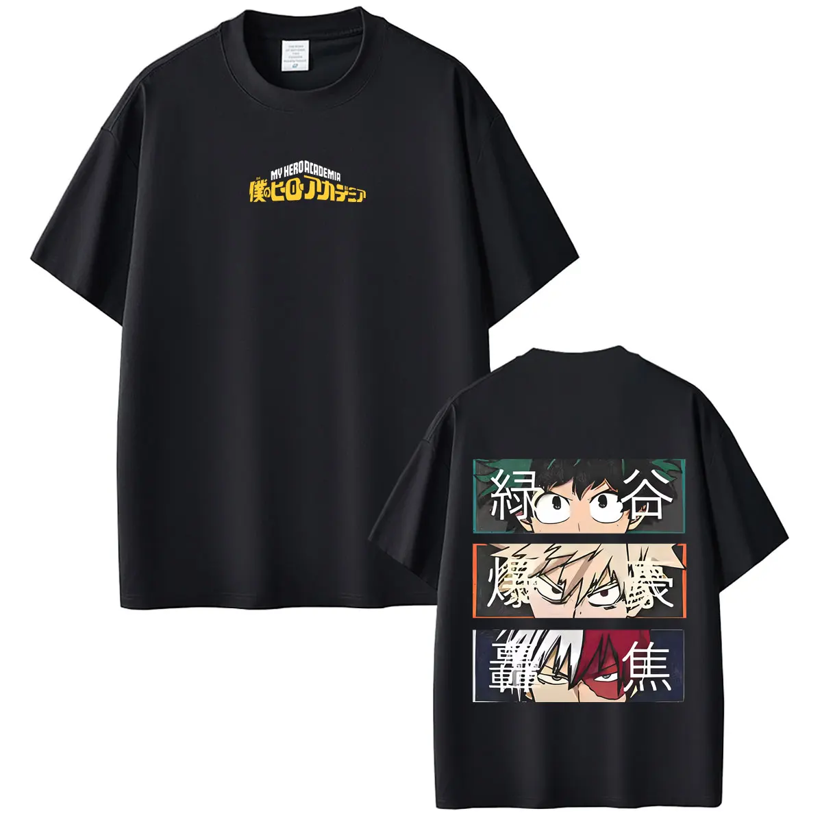 

Hot Anime My Hero Academia T Shirts Todoroki Shoto Bakugou Katsuki Midoriya Izuku Eyes T-shirt Men Women Oversized Streetwear