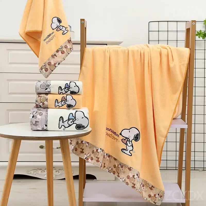 Snoopy zagęszczony ręcznik do twarzy z mikrofibry śliczna animacja mężczyzna kobiet chłonna miękka myjka do czyszczenia twarzy włosy prysznic łazienka strona główna