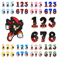 New Hot Number Personalized Candles Set Sonics Theme Cake Anime Figure Hedgehog Shadow Tail Party Birthday Decoration Kids Gifts
