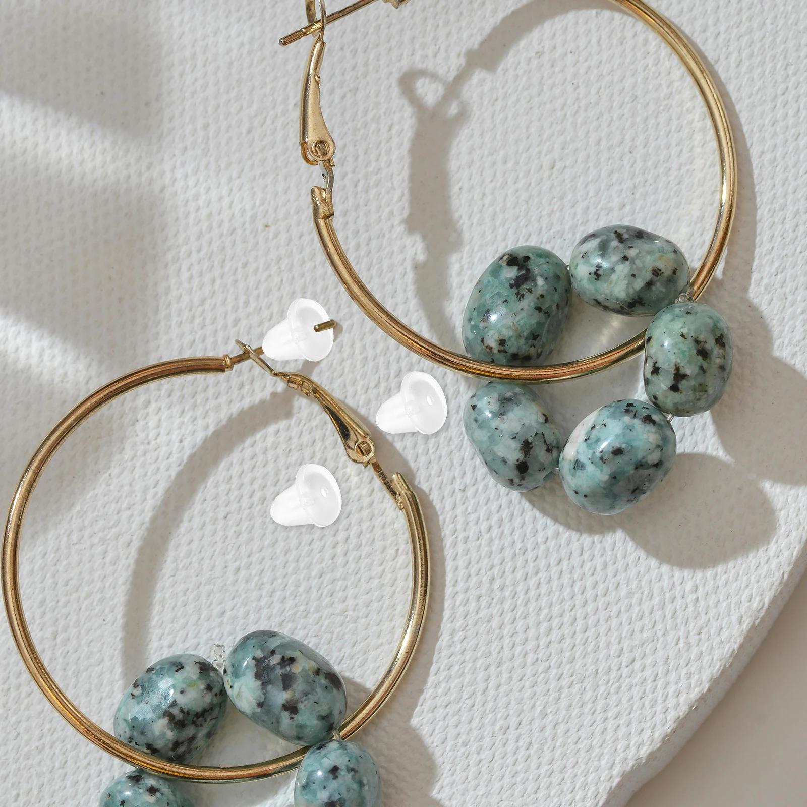 

1200pcs Silicone Backs Secure Anti Comfortable Easy Use Locking Backs Earring Lifters Clear Hardware Supplies Flat