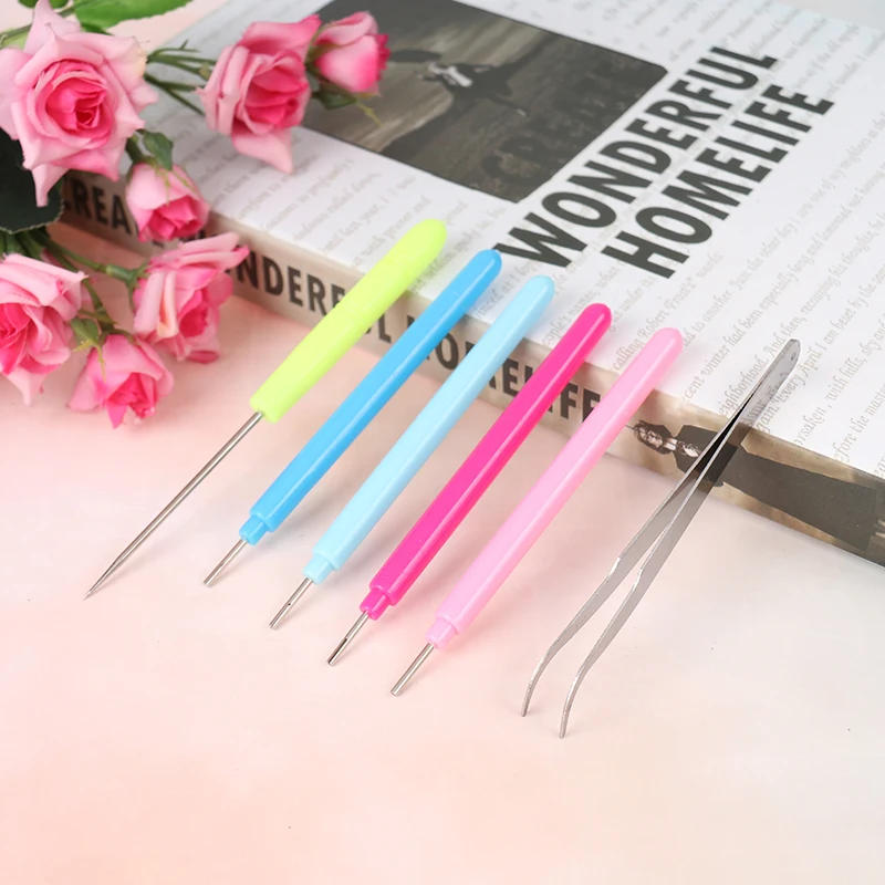 1/2/3/6Pcs Paper DIY Set Quilling Paper Tools Tweezer Needle Pins Slotted Pen Tool Kit