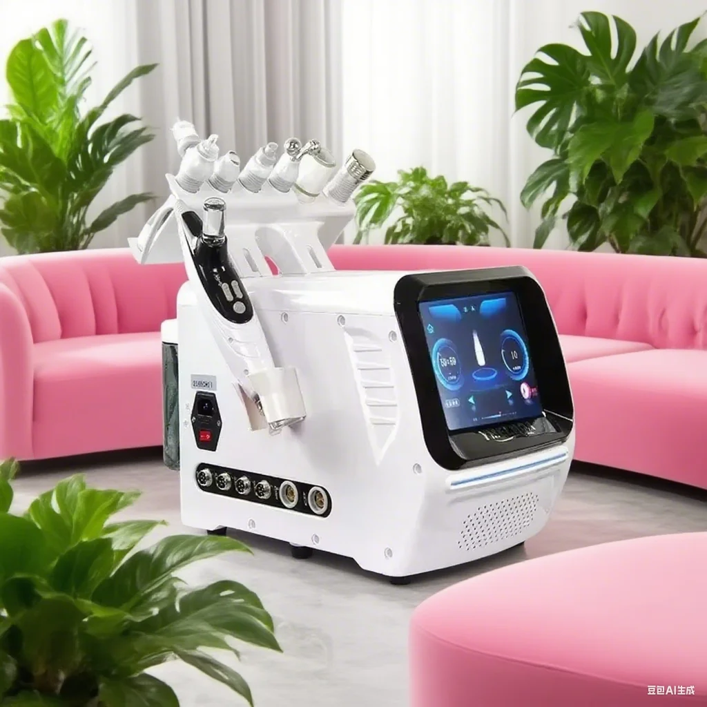 Visible Hydrogen Oxygen Water Carving Instrument 6 in 1 Hydradermabrasion Ultrasound Collagen Regeneration Nano Oxygen