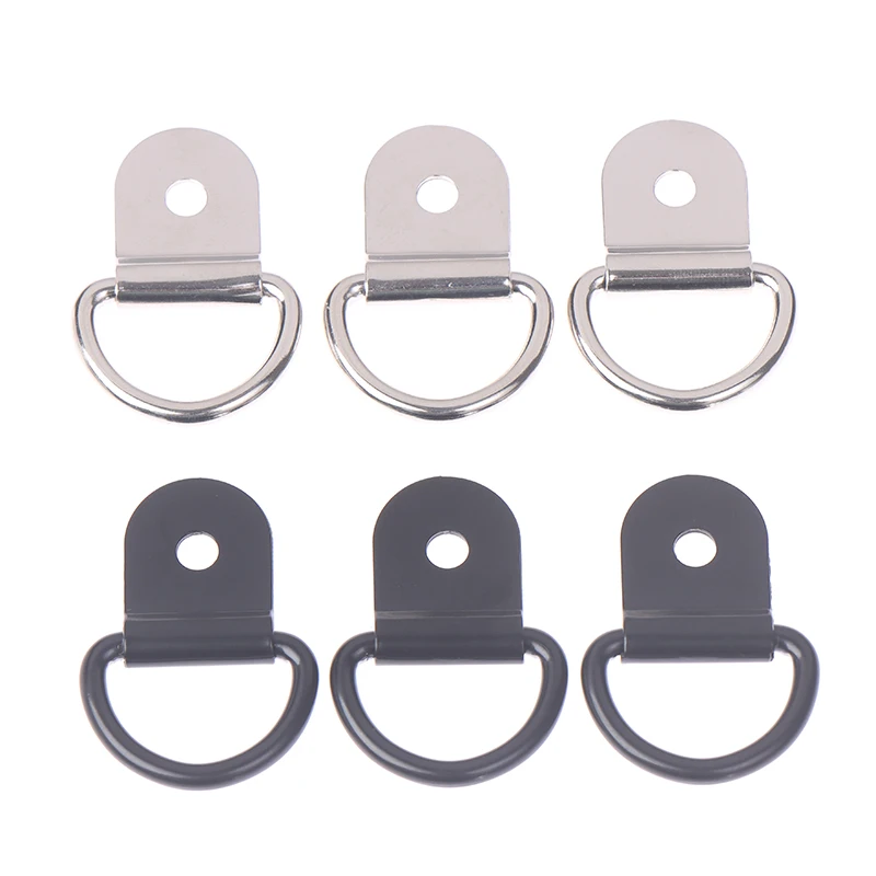 10Pcs/pack D Shape Pull Hook Tie Down Anchors Ring Iron Stainless Steel Cargo Tie Down Ring For Car Truck Trailers RV Boats