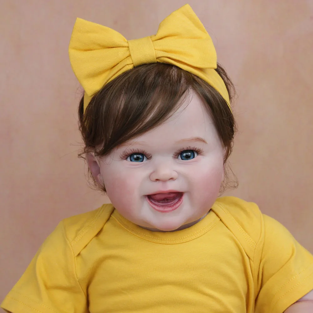 bzdoll-bambola-in-vinile-da-55cm-22-pollici-con-pelle-dipinta-3d-sorriso-realistico-bambola-reborn-per-bambine-giocattolo-realistico-da-principessa-per-la-nanna