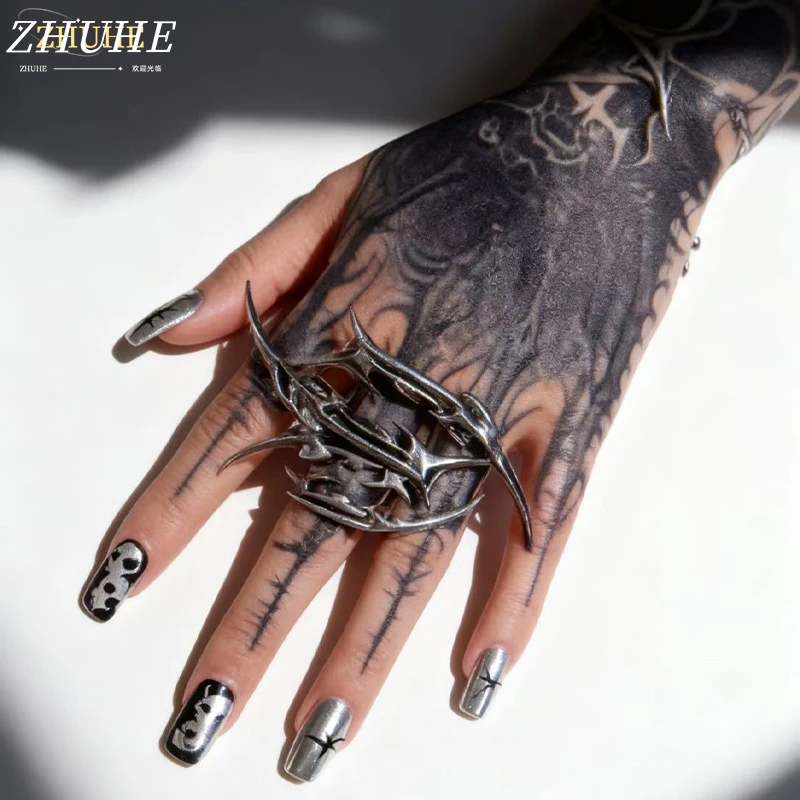 Einzigartiger Gothic-Klauenring aus Metall – Modeschmuck-Accessoires für Damen und Herren, edgy Statement-Fingerring mit scharfem Design, cooles Pu